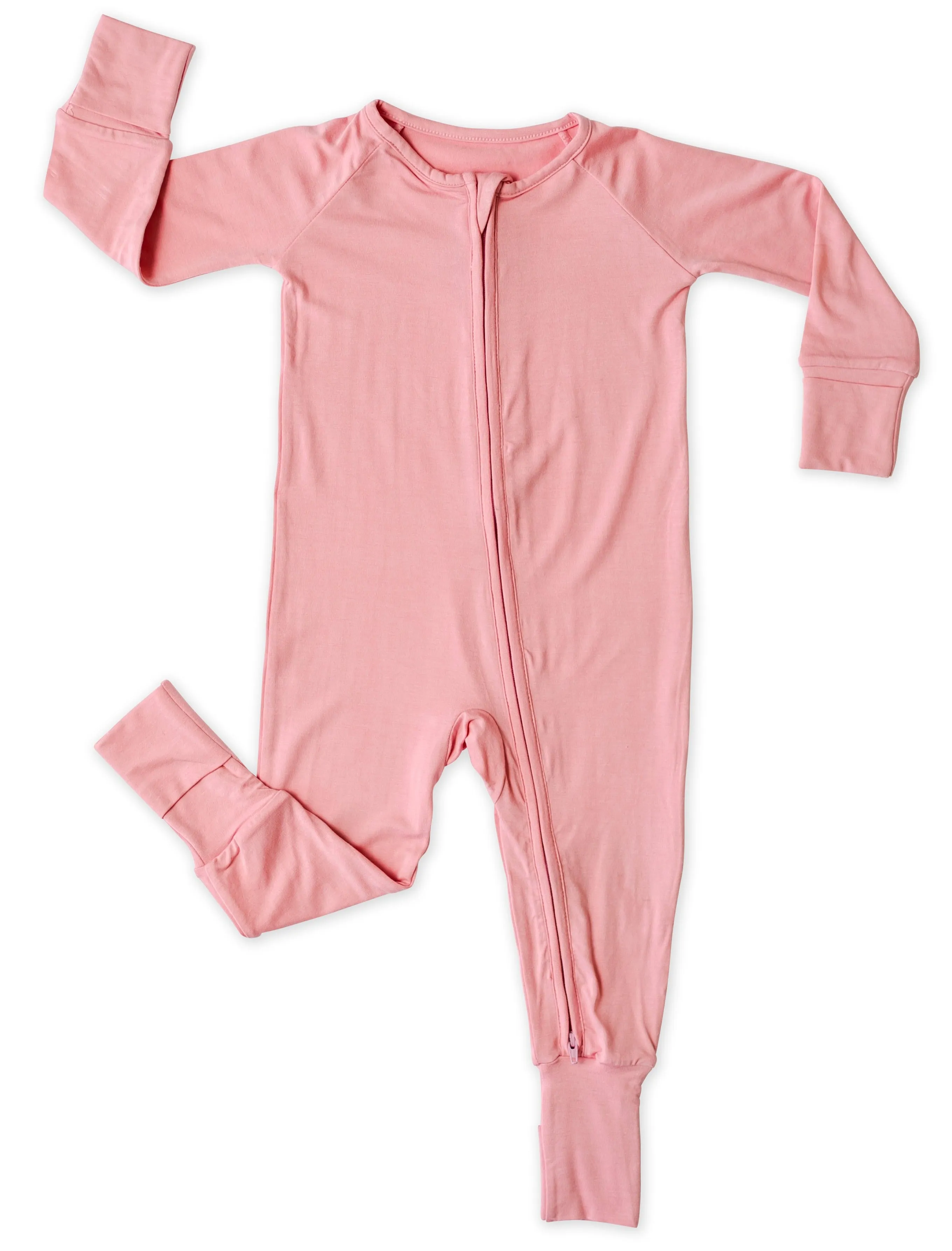 Little Sleepies Solid Bubblegum Convertible Romper/Sleeper