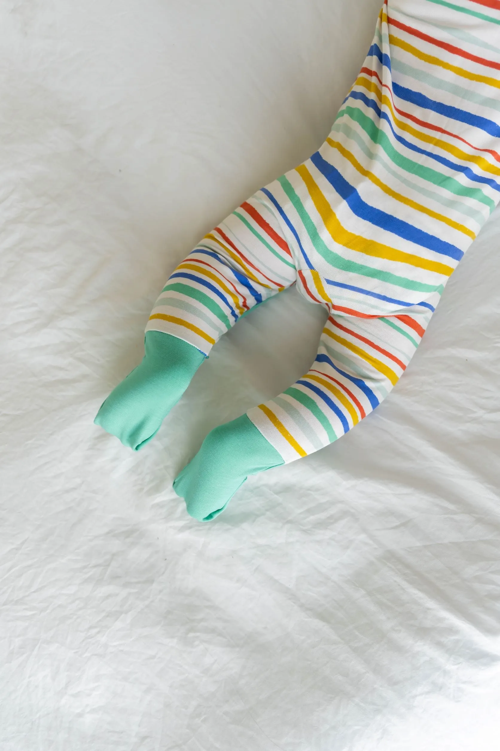 Little Sleepies Summer Stripe Convertible Romper/Sleeper