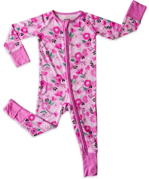 Little Sleepies Sweetheart Floral Convertible Romper/Sleeper