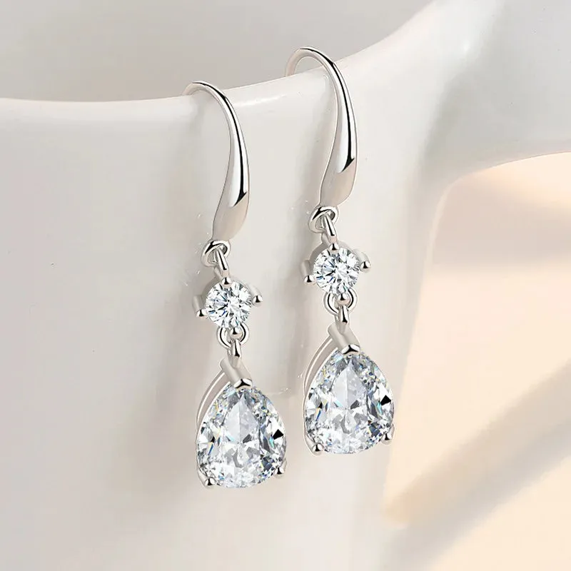 Long Tassel Crystal Oval Drop Earring