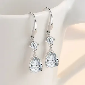 Long Tassel Crystal Oval Drop Earring