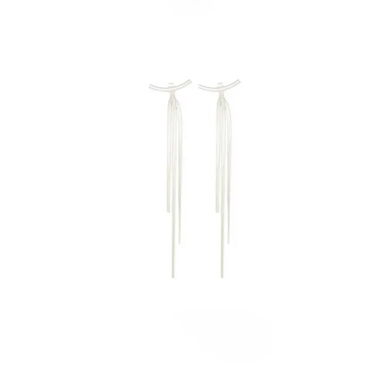 Long Tassel Needle Willow Leaf Earrings