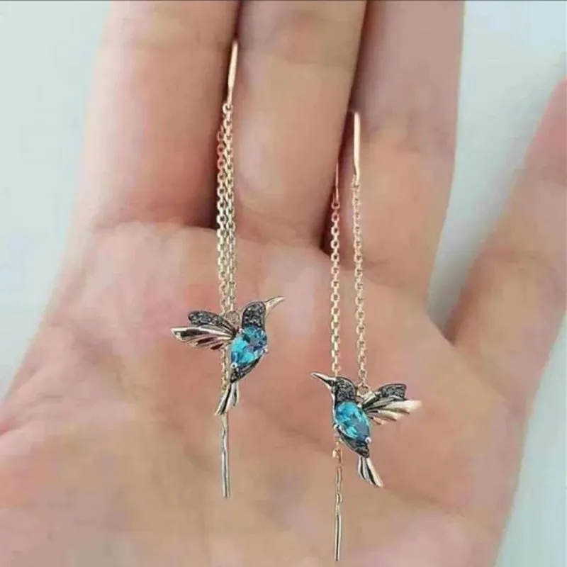 Long Tassel Needle Willow Leaf Earrings