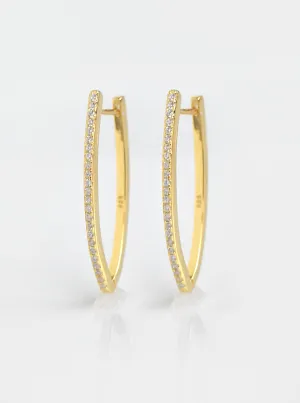 Long V-shaped Huggie Earrings