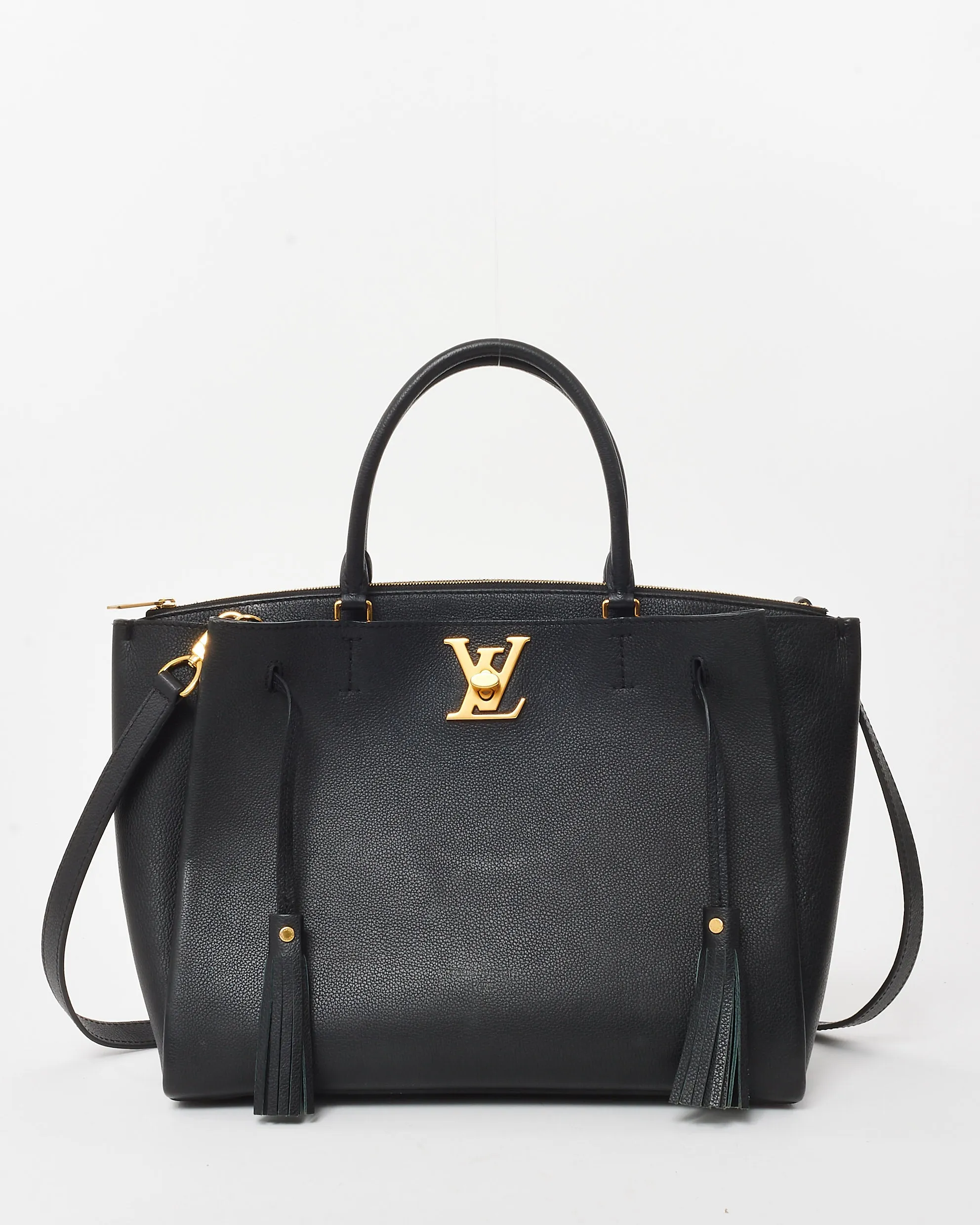 Louis Vuitton Black Leather Lockme Convertible Tote Bag