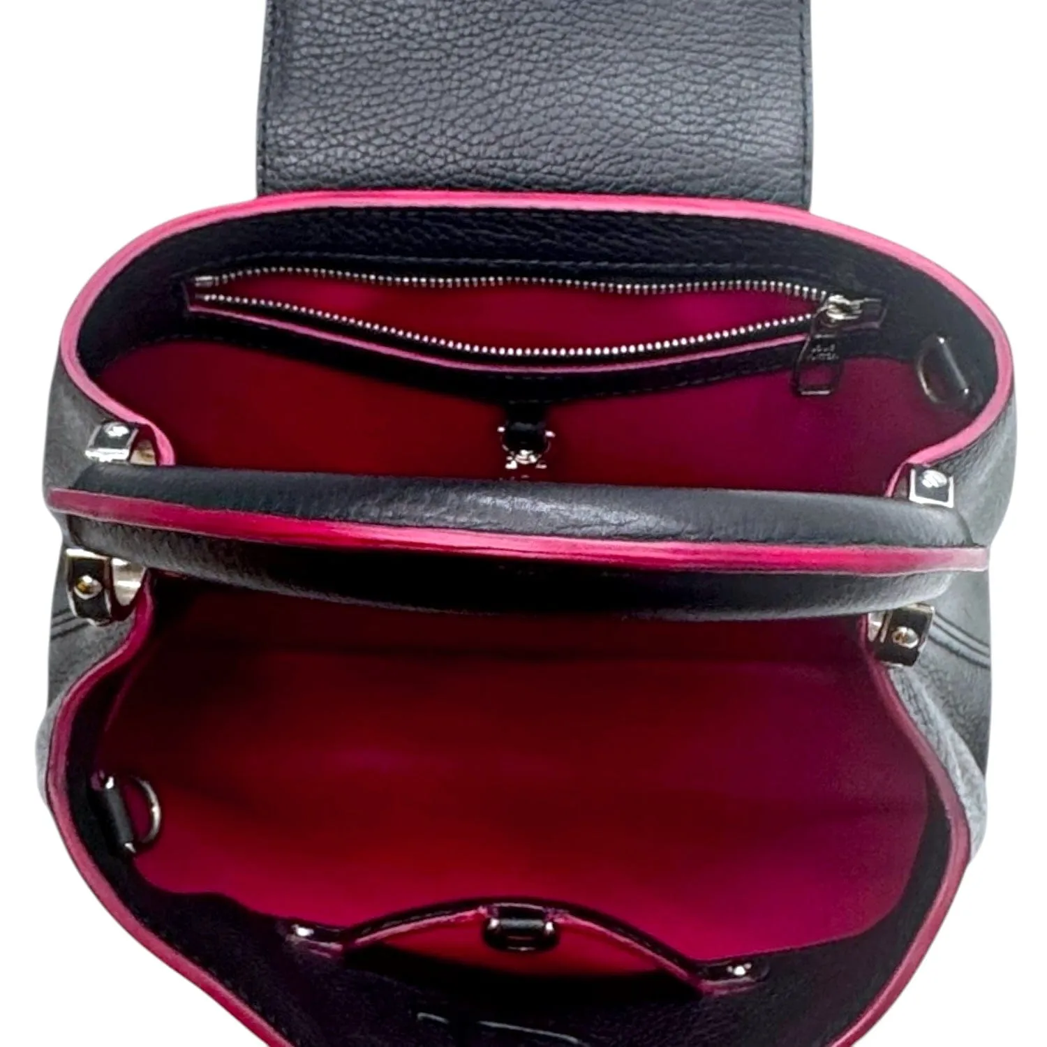 LOUIS VUITTON Capucines BB 2-Way Handle Bag - Black & Fuschia