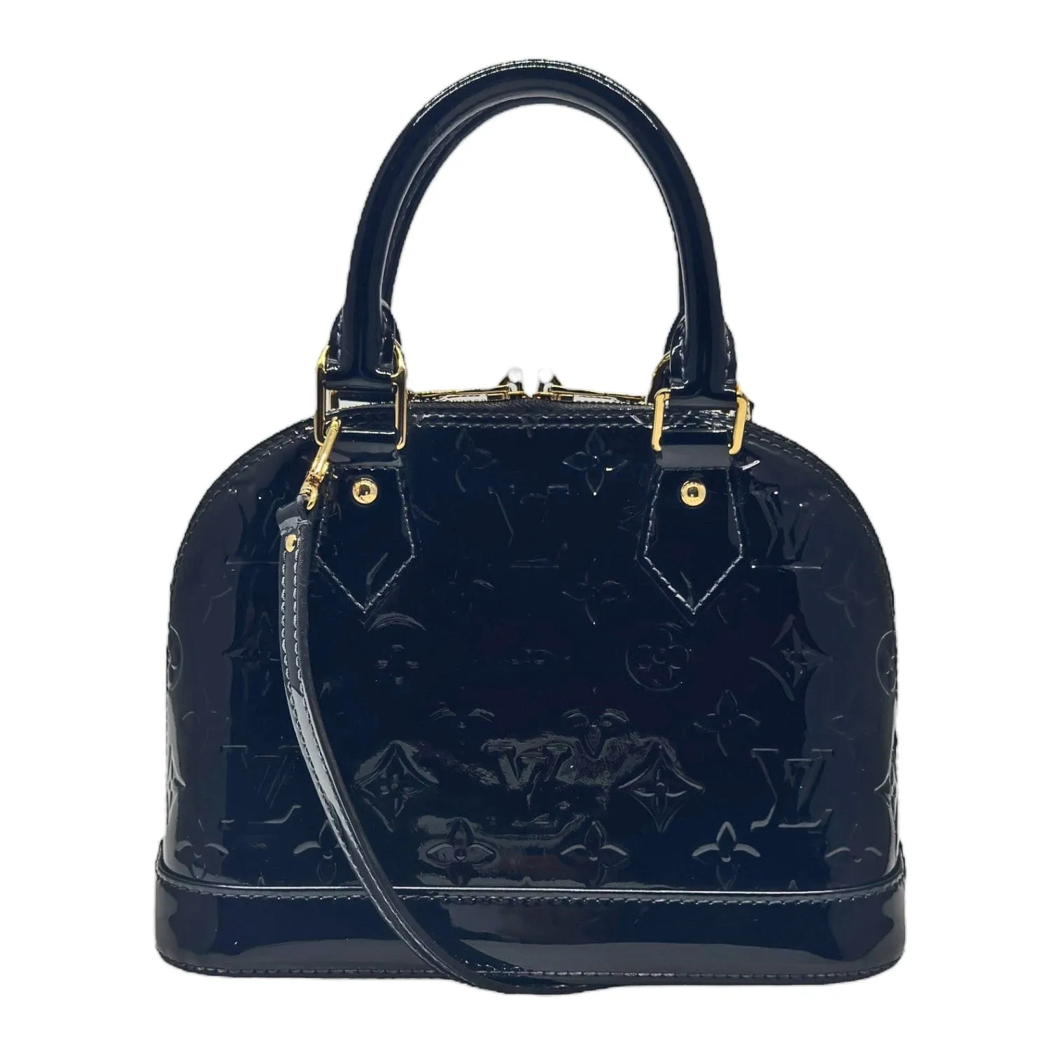 LOUIS VUITTON Monogram Vernis Alma BB - Black