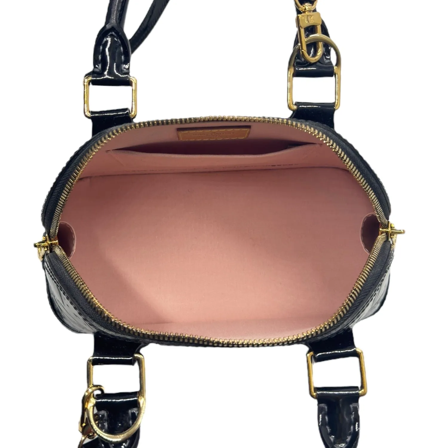 LOUIS VUITTON Monogram Vernis Alma BB - Black
