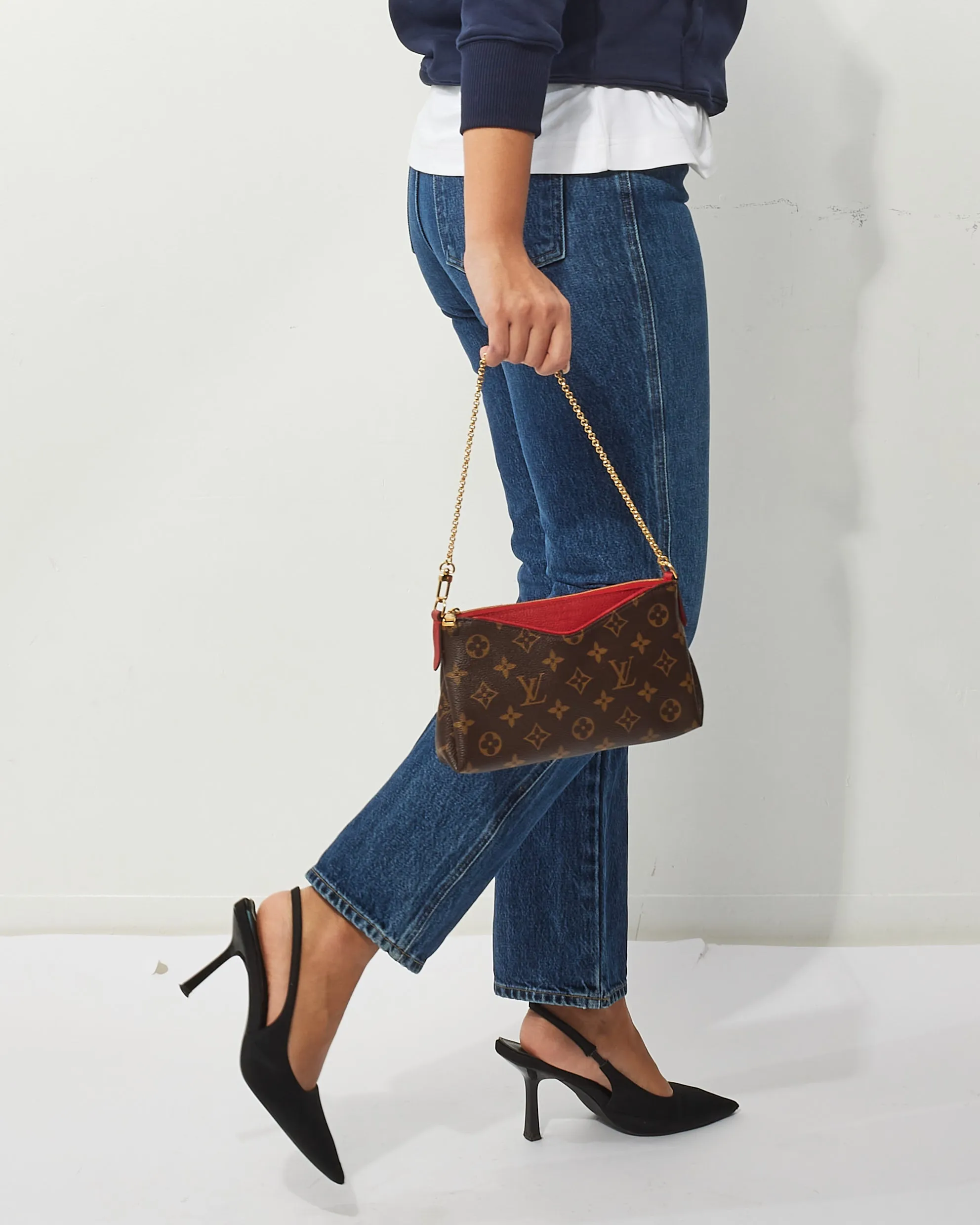Louis Vuitton Red Monogram Canvas Pallas Crossbody Bag