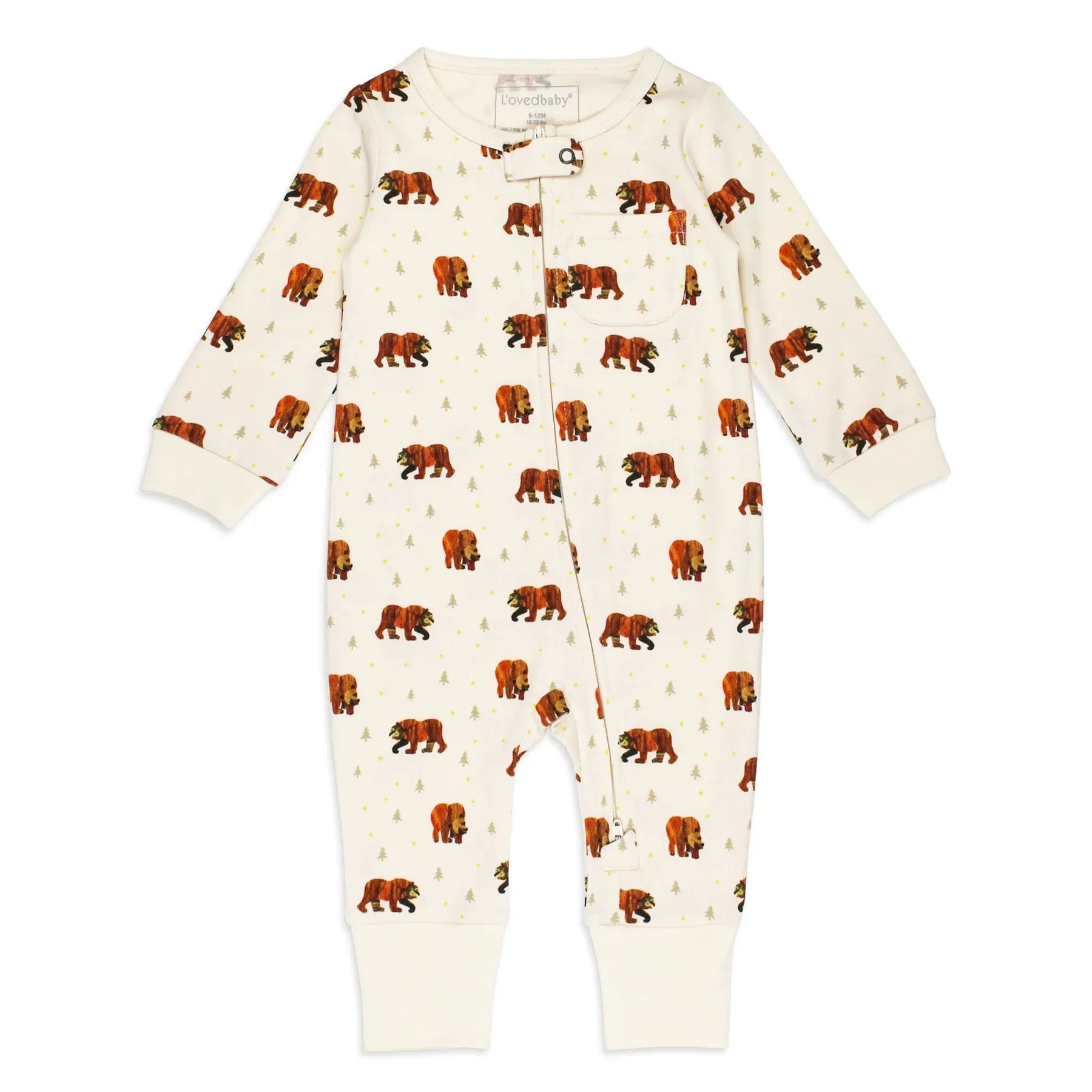 Lovedbaby - 2-Way Zipper Romper - Brown Bear