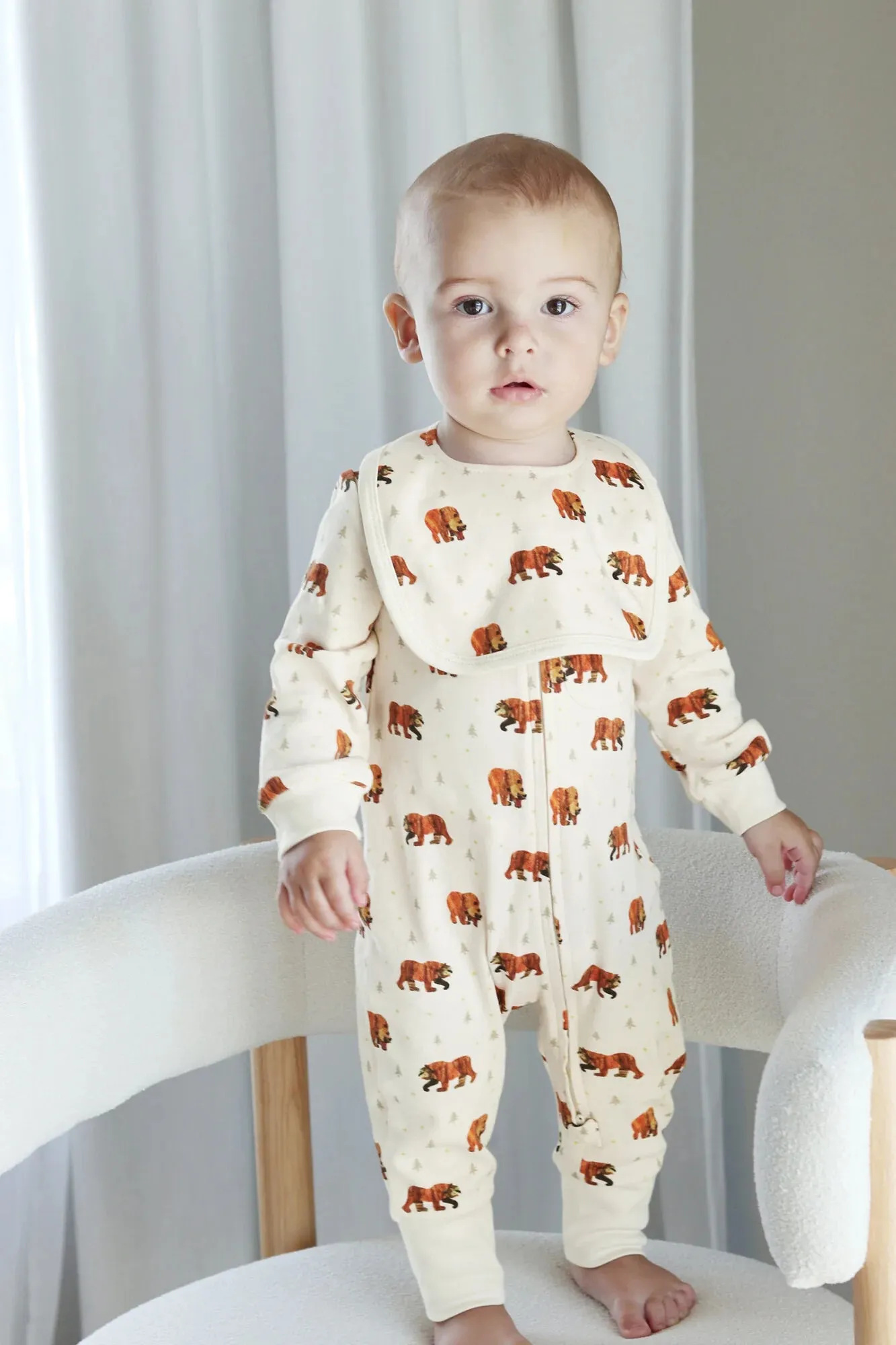 Lovedbaby - 2-Way Zipper Romper - Brown Bear