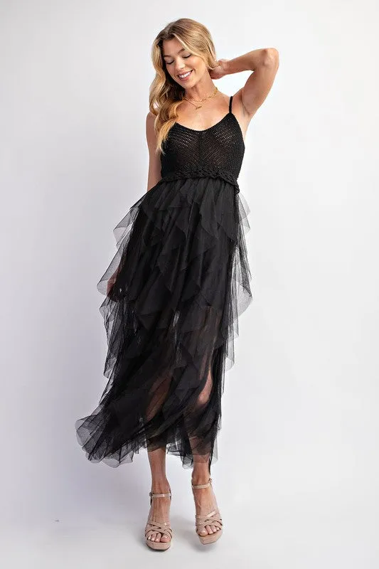 Lovely Crochet Tuelle Dress