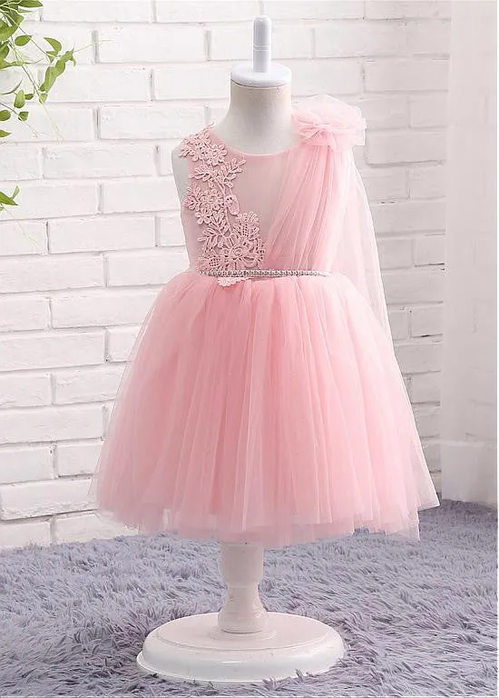 Lovely Tulle Jewel Neckline Flower Girl Dresses Belt