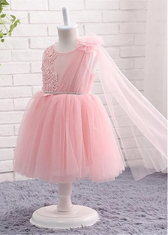 Lovely Tulle Jewel Neckline Flower Girl Dresses Belt