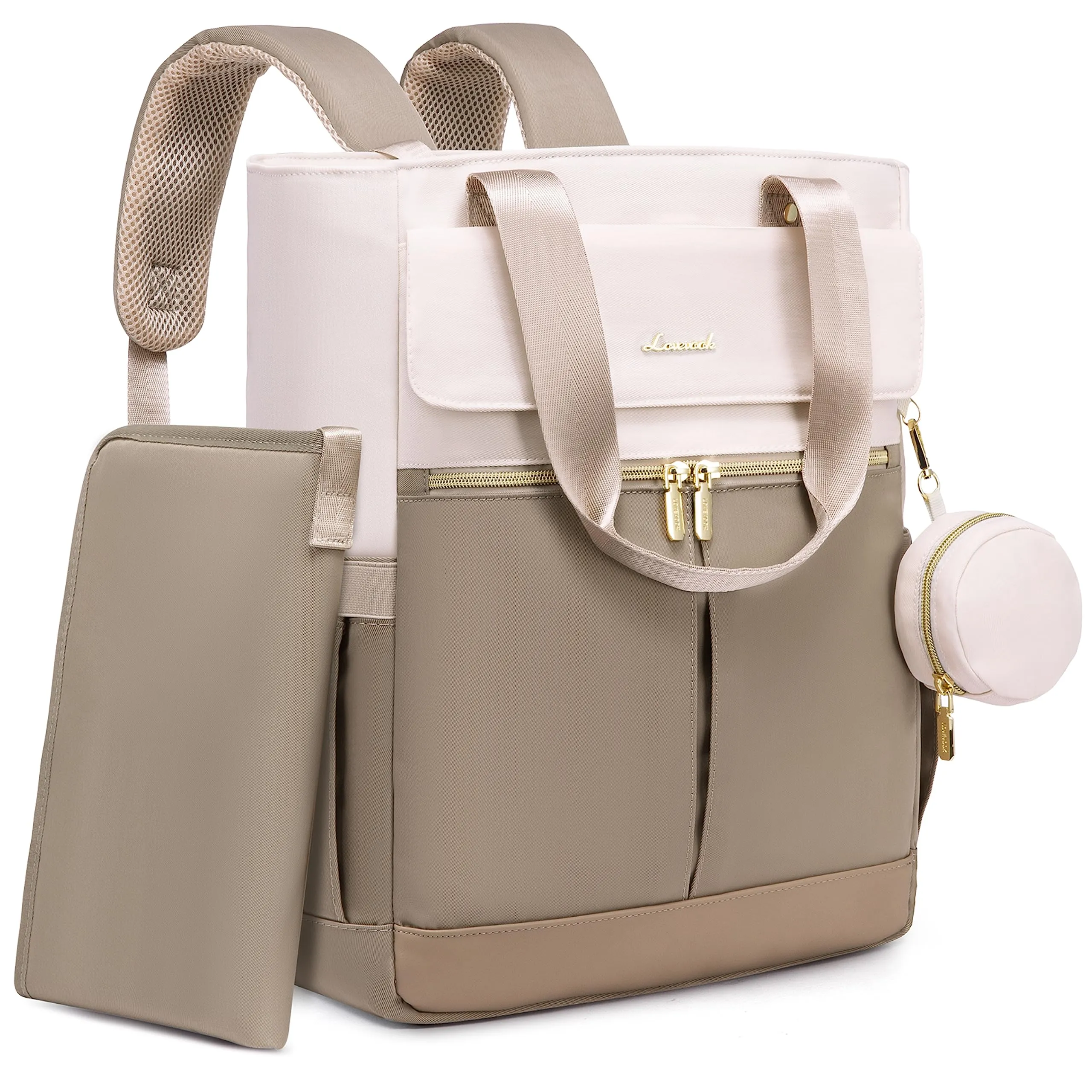 LOVEVOOK Diaper Bag with Insulated Pockets Changing Pad and Pacifier Case
