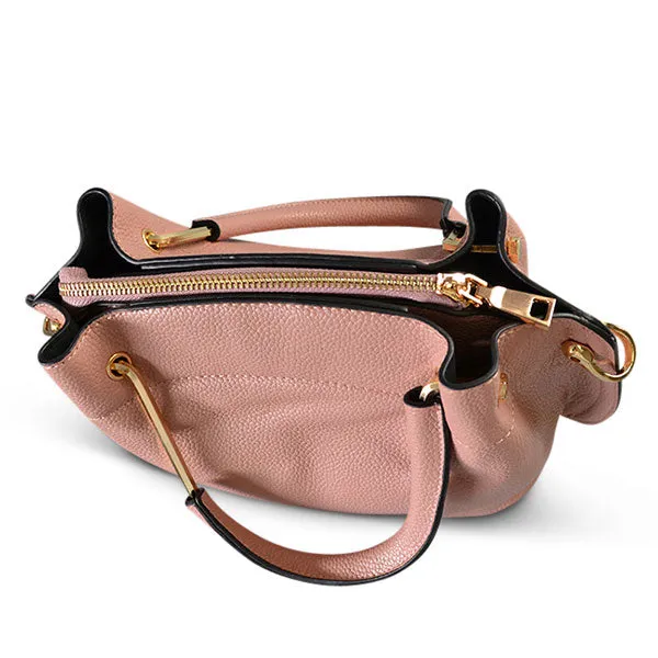 LUCY -  Blush Pink Vegan Leather Handbag & Crossbody Bag