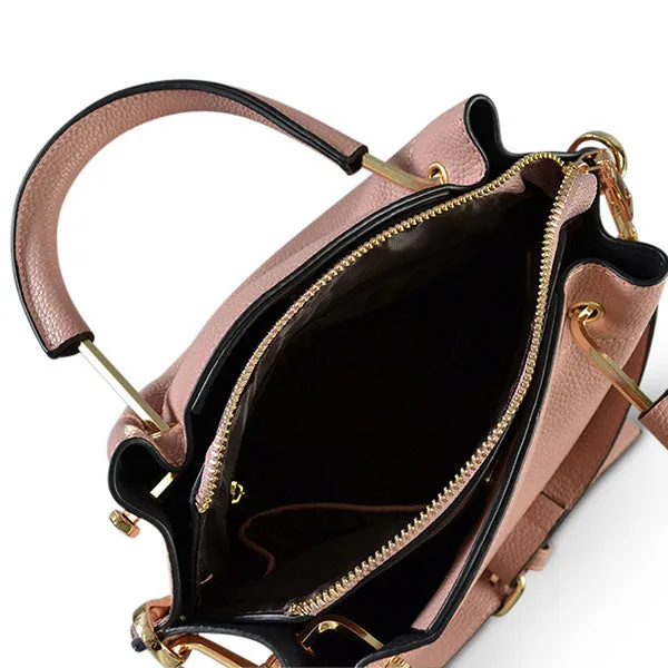 LUCY -  Blush Pink Vegan Leather Handbag & Crossbody Bag