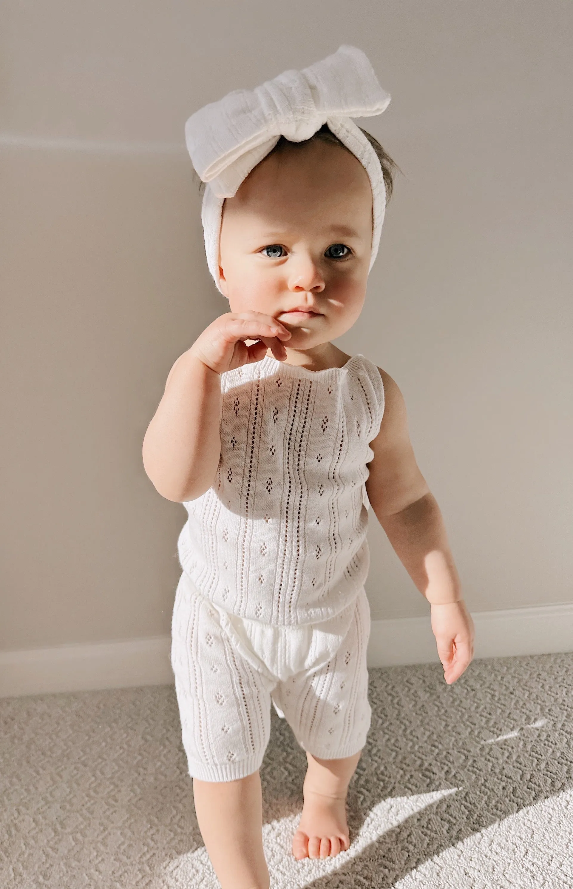Luna   Luca Pointelle Romper - White