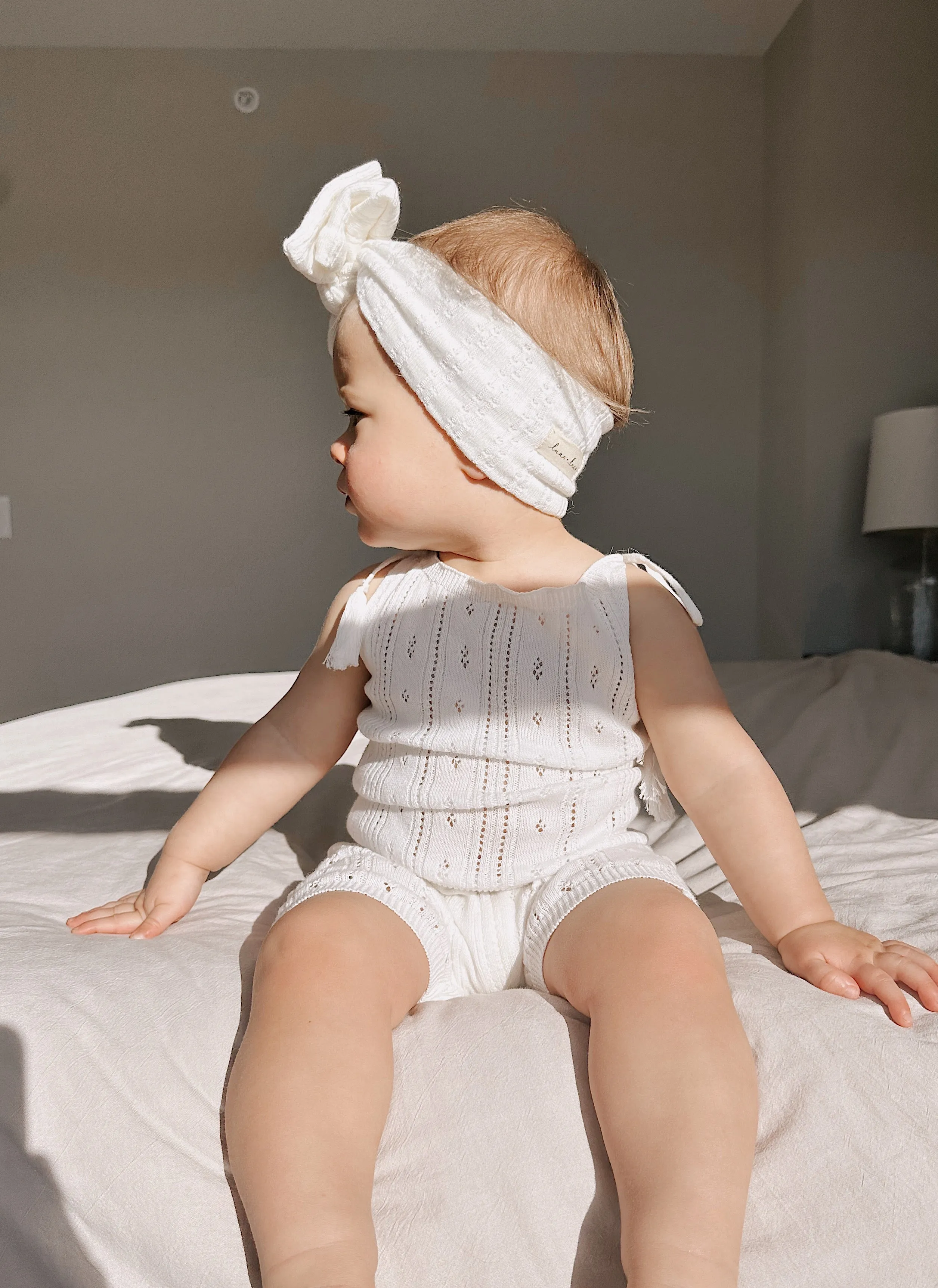 Luna   Luca Pointelle Romper - White