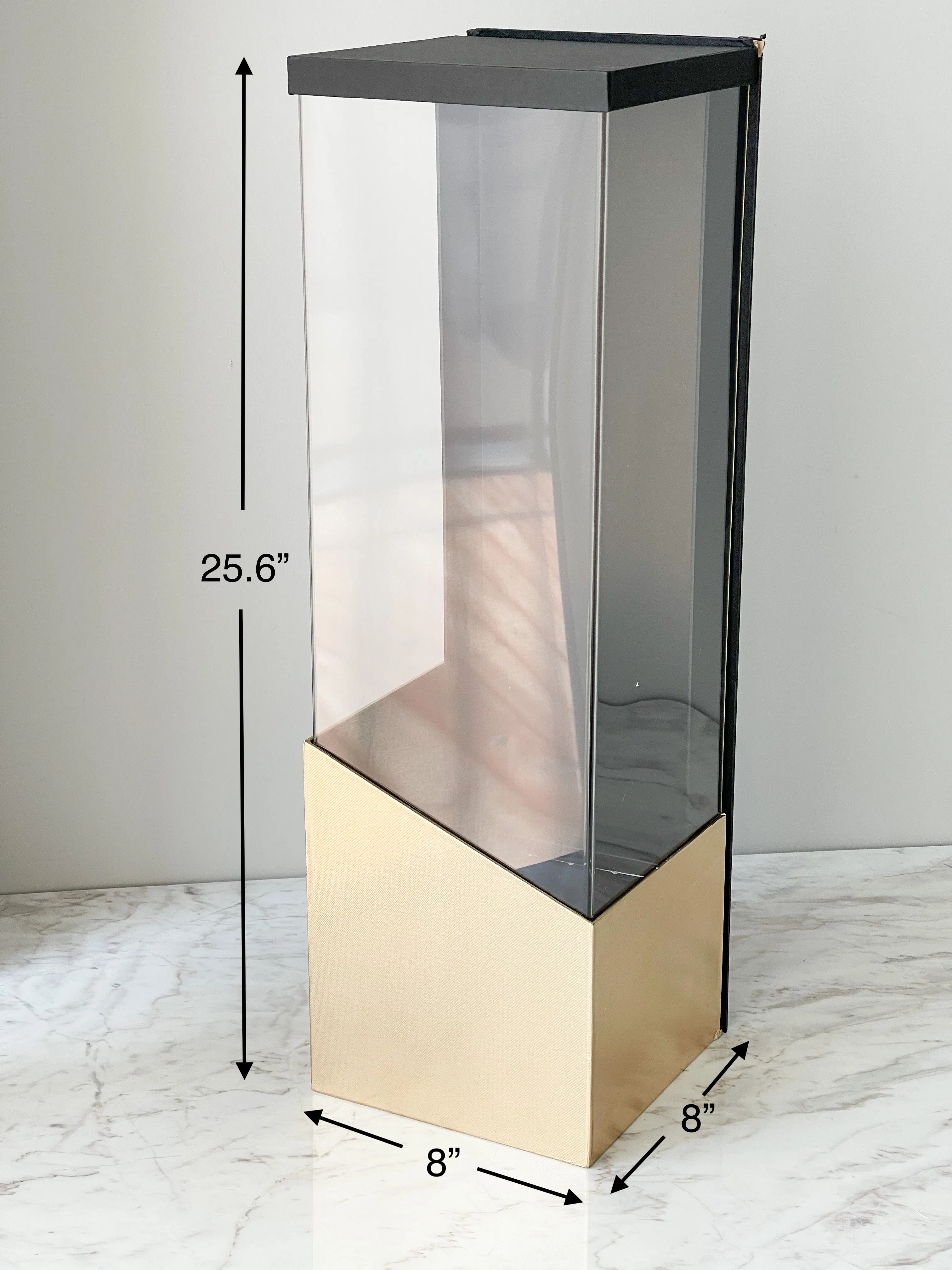 Luxury Acrylic Flower Box with Square Base