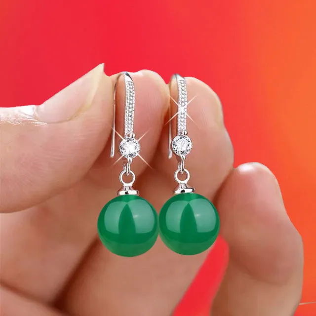 Luxury Classic Pearl Drop Earrings Silver for Women Wedding Jewelry