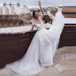 Luxury Flowers Wedding  Dresses Princess Bridal Dress Sweetheart