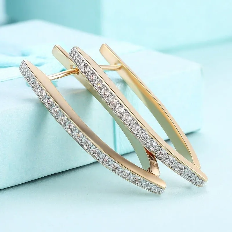 Luxury Hanging Gold Earrings for Women Wedding Jewelry