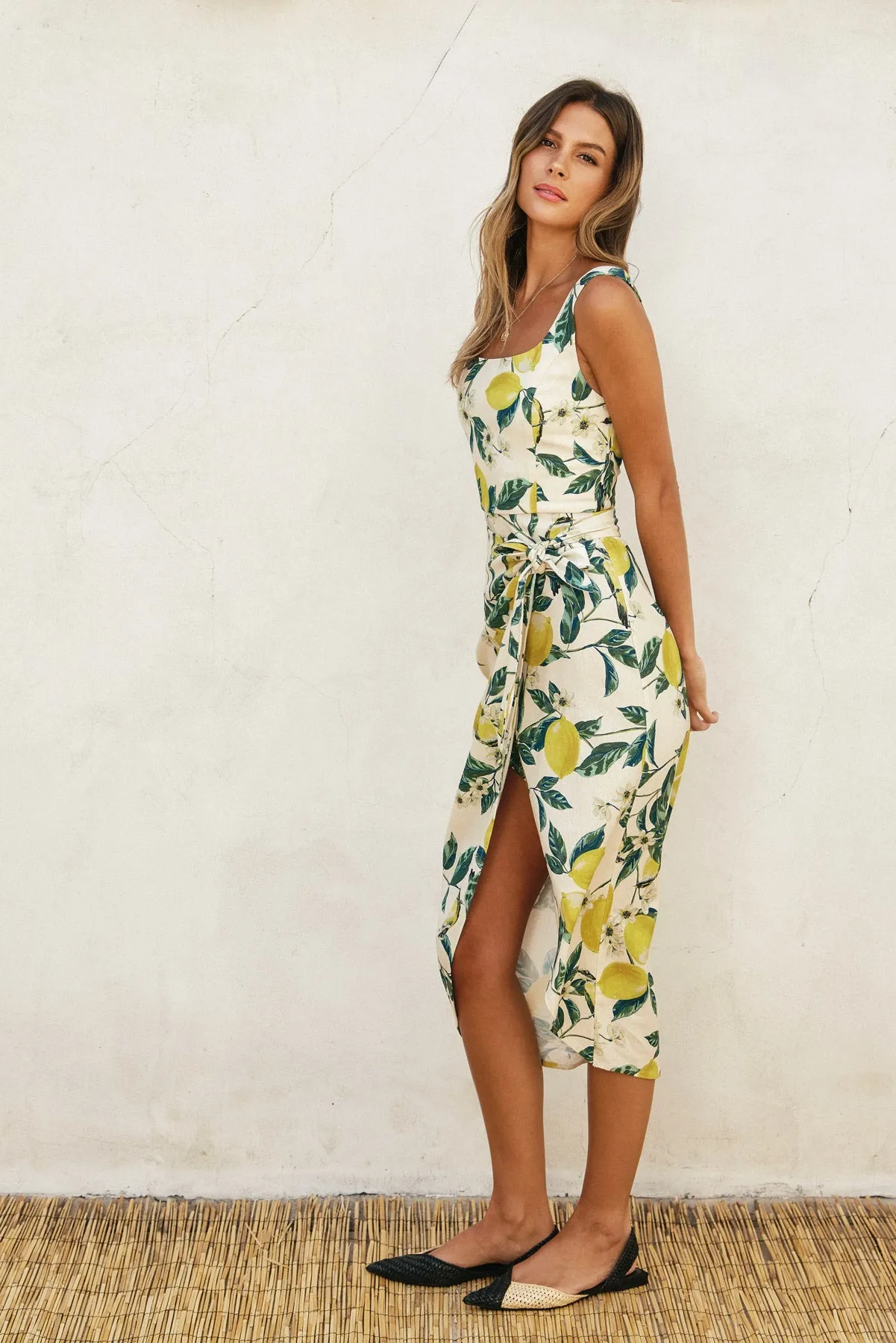 Lydia Tulip Hem Midi Wrap Dress