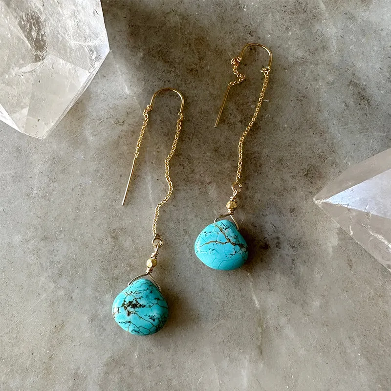Lyra Turquoise Threader Earrings
