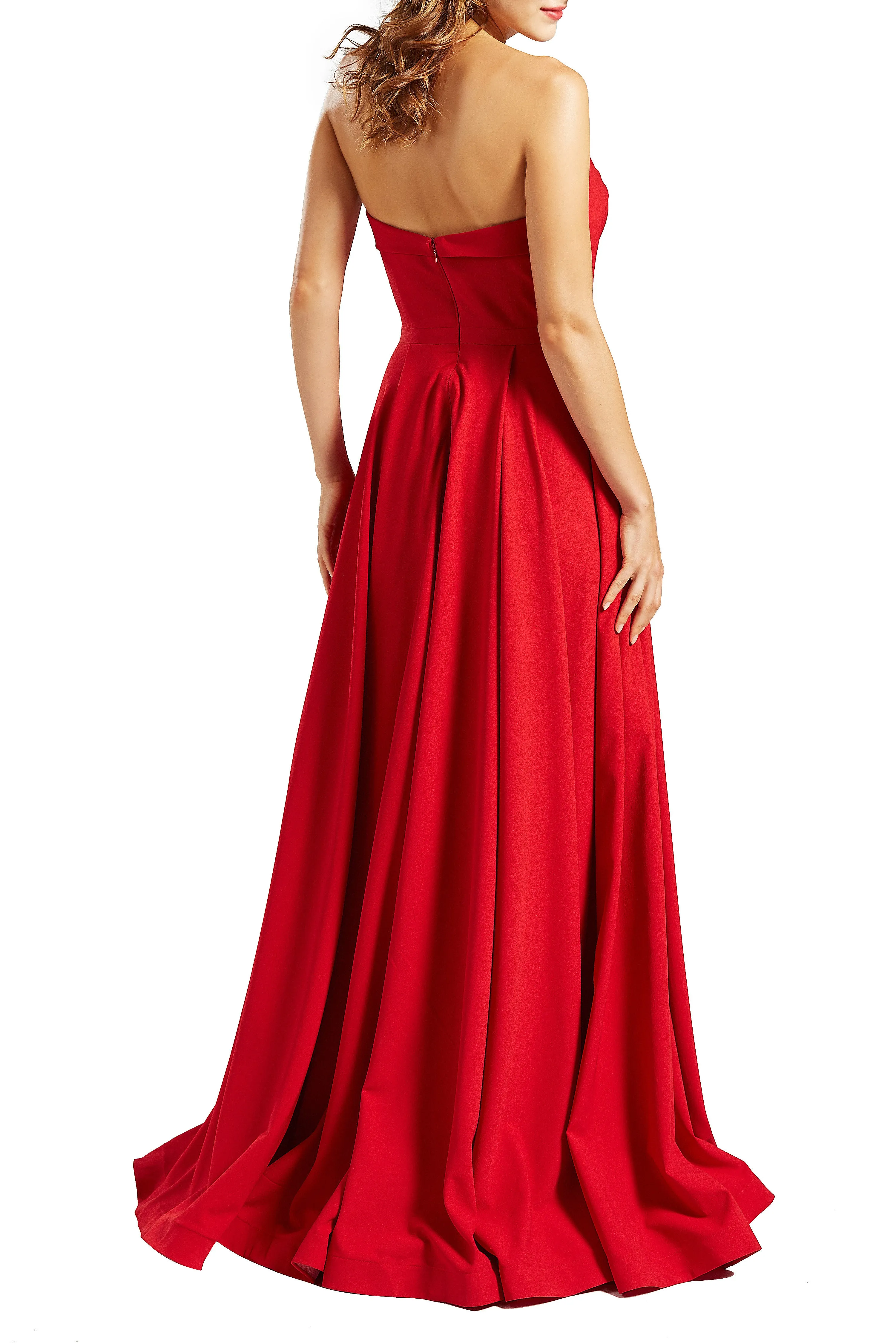 MACloth Women Prom Dresses Strapless Long Formal Evening Military Ball Gown