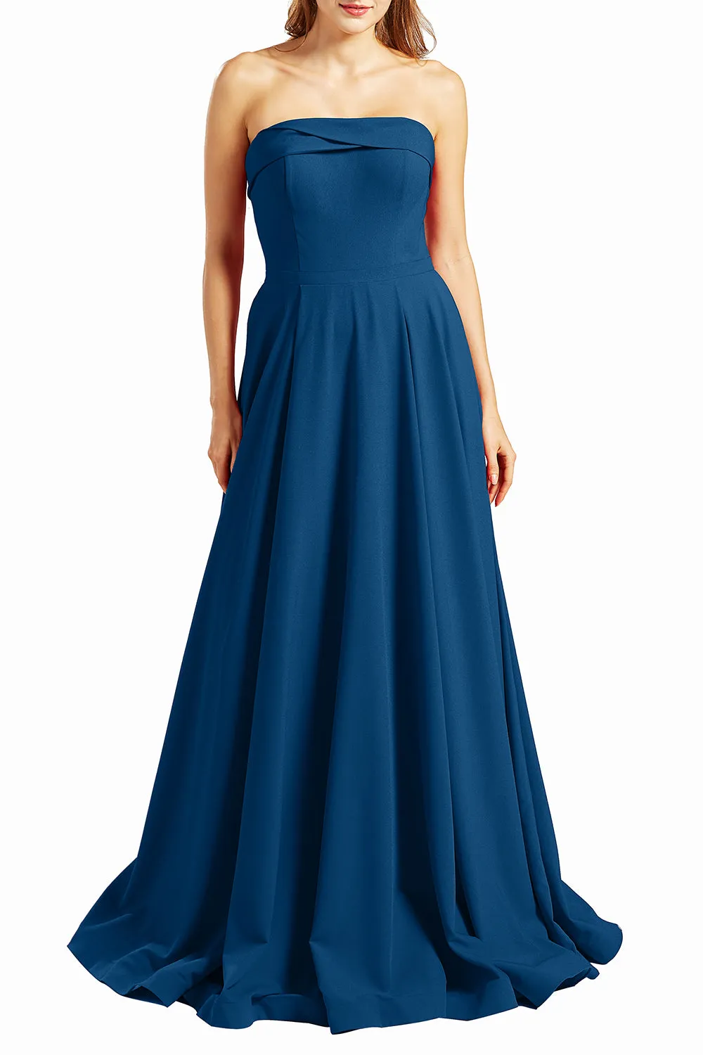 MACloth Women Prom Dresses Strapless Long Formal Evening Military Ball Gown