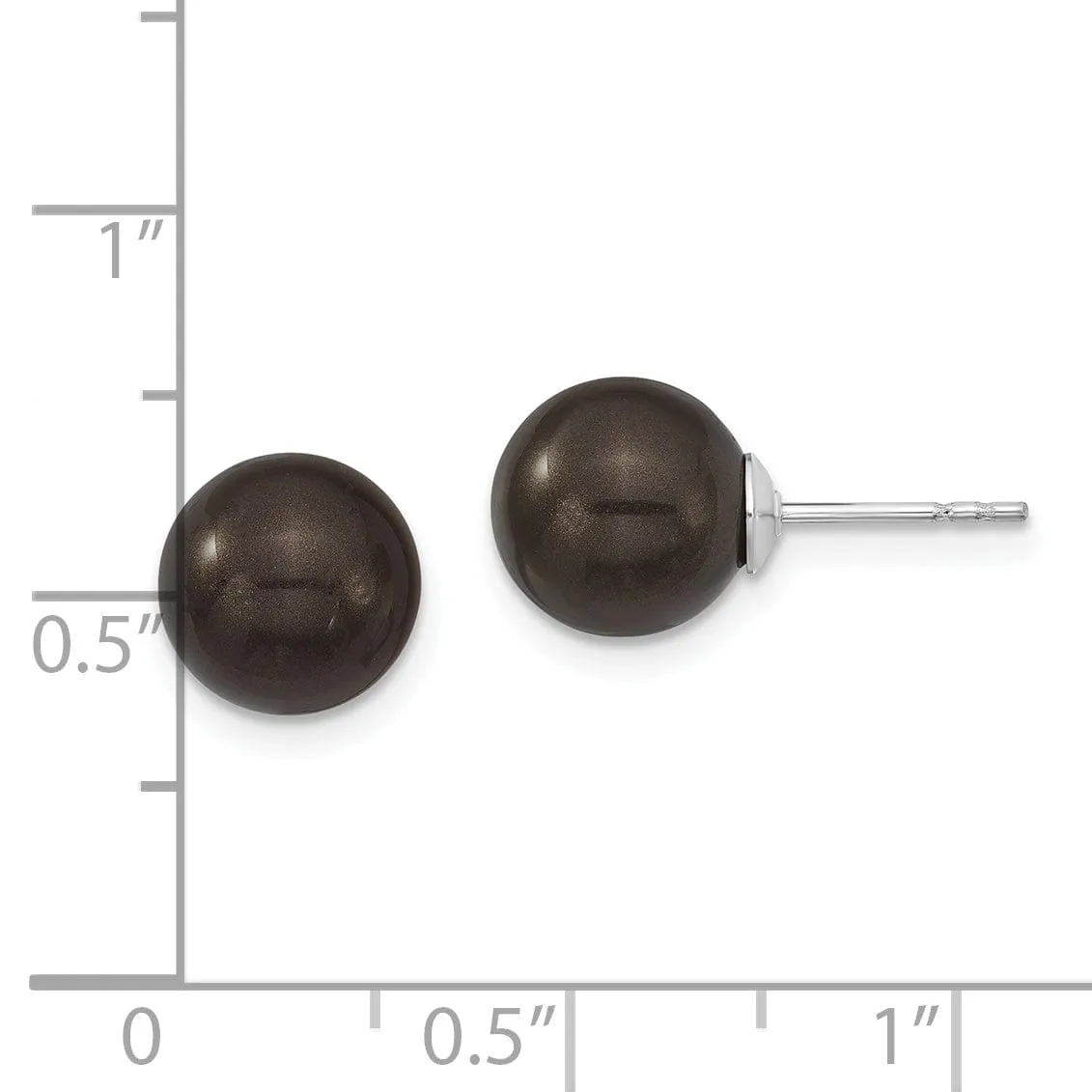 Majestik Round Black Pearl Stud Earrings