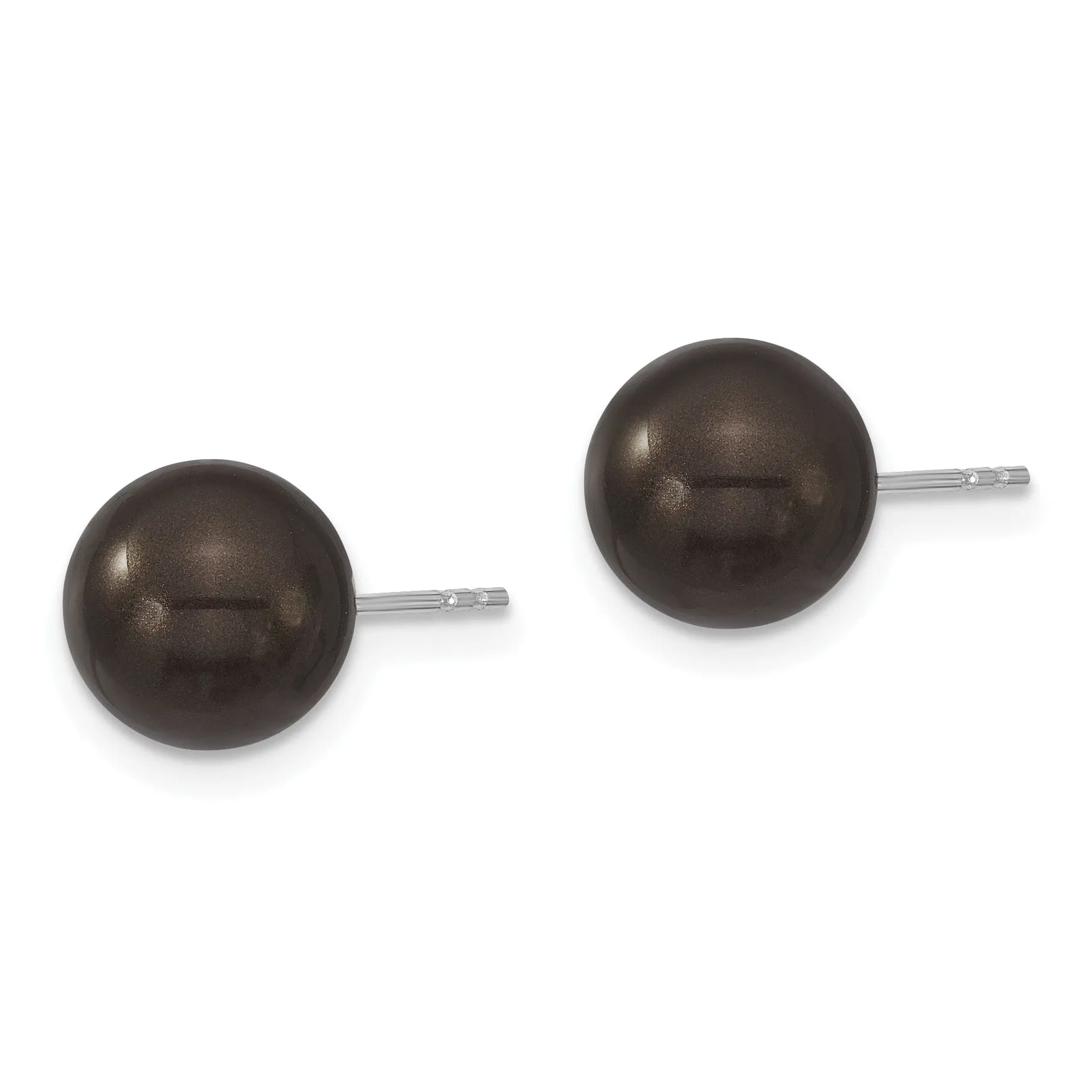 Majestik Round Black Pearl Stud Earrings