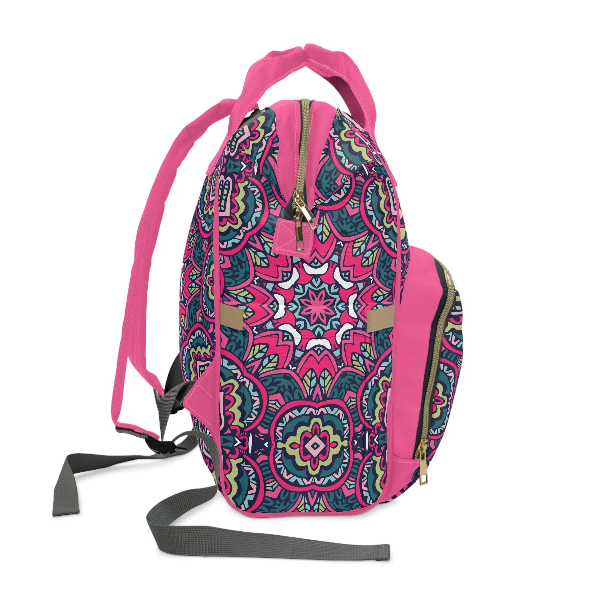 Mandala Diaper Backpack - Artistic & Multifunctional Baby Bag with Mandala Patterns, Ideal for Stylish Parents