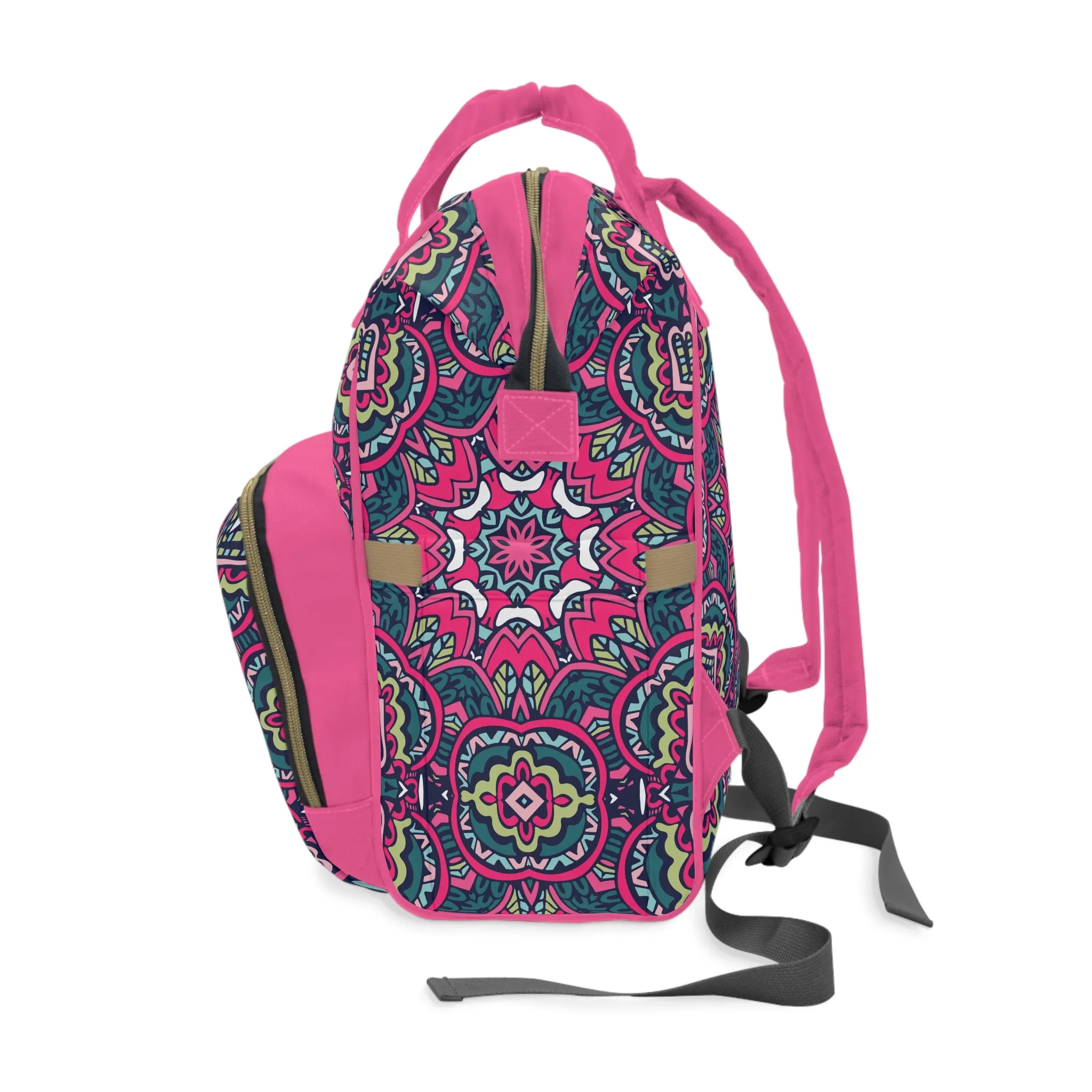 Mandala Diaper Backpack - Artistic & Multifunctional Baby Bag with Mandala Patterns, Ideal for Stylish Parents
