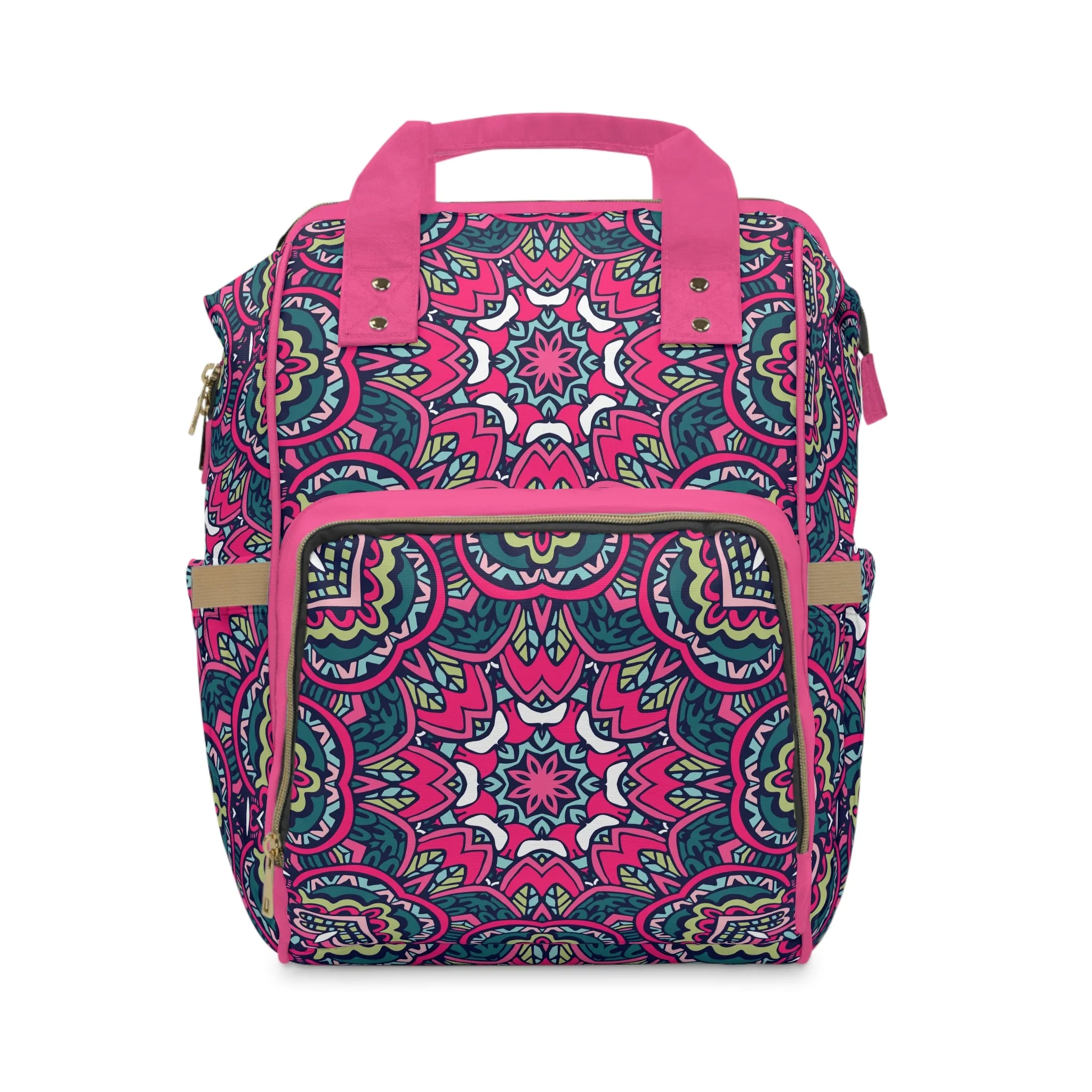 Mandala Diaper Backpack - Artistic & Multifunctional Baby Bag with Mandala Patterns, Ideal for Stylish Parents