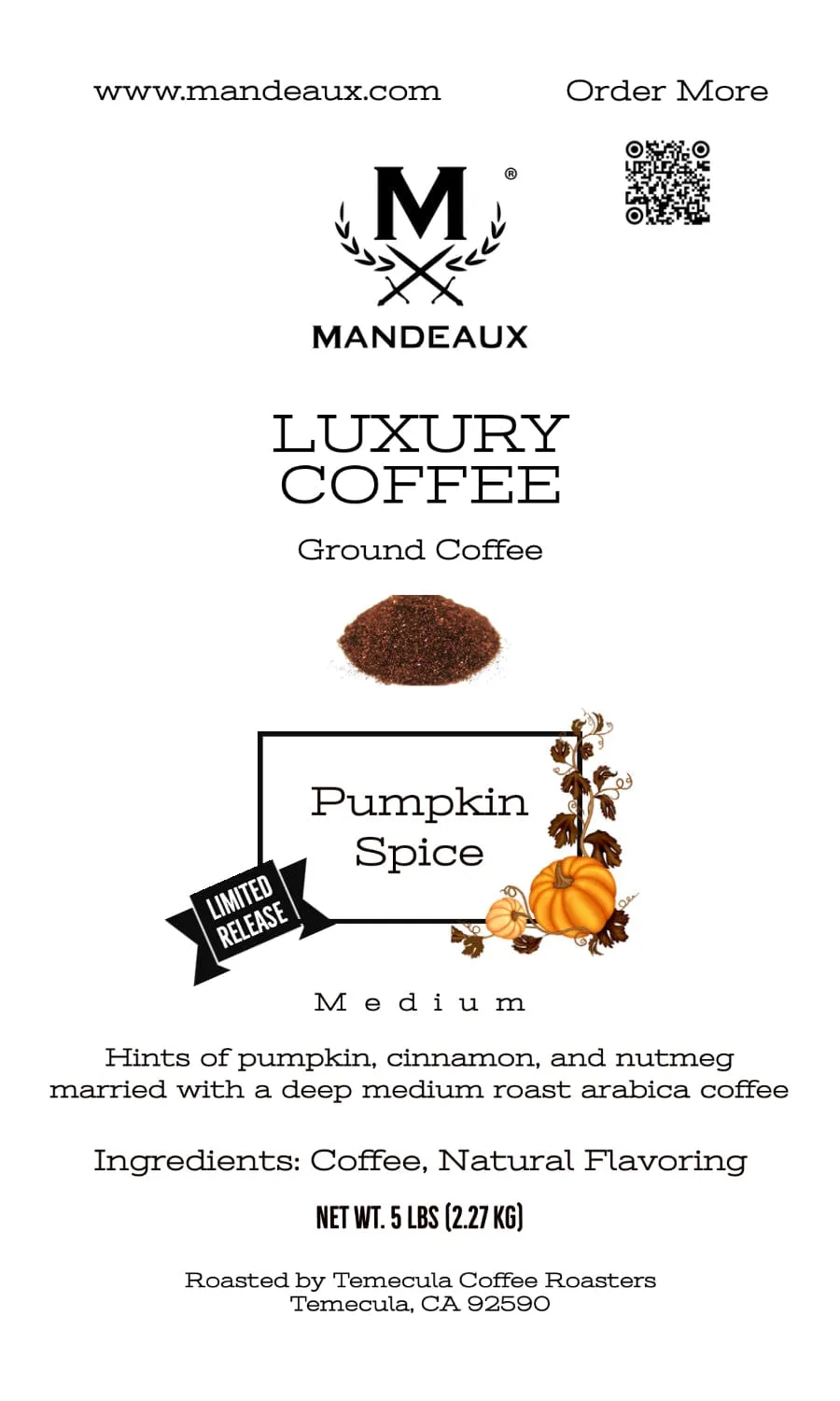 Mandeaux® Pumpkin Spice Coffee