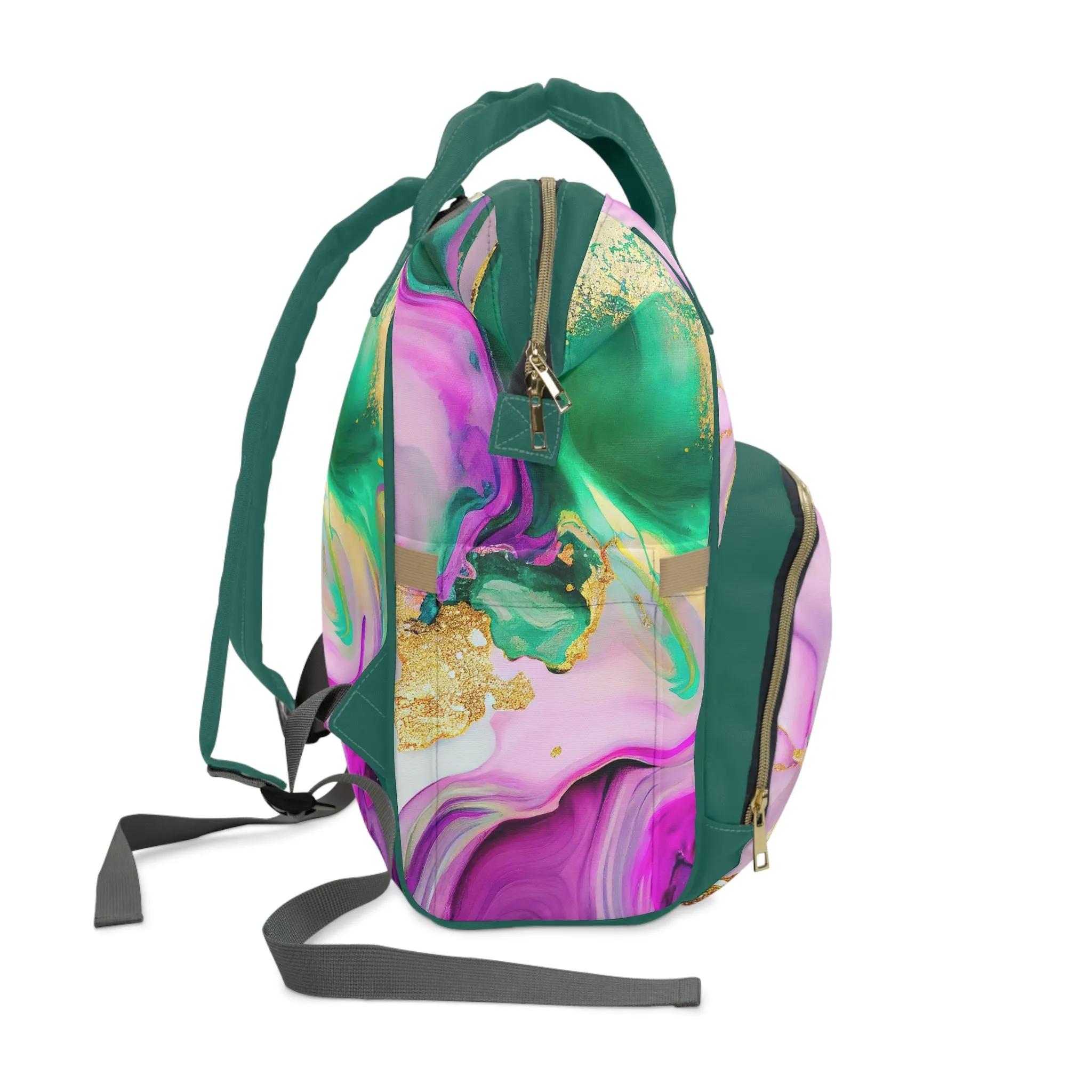 Marble Diaper Backpack - Multifunctional & Durable Nappy Bag with Elegant Marble Patterns, Perfect for Stylish Parents