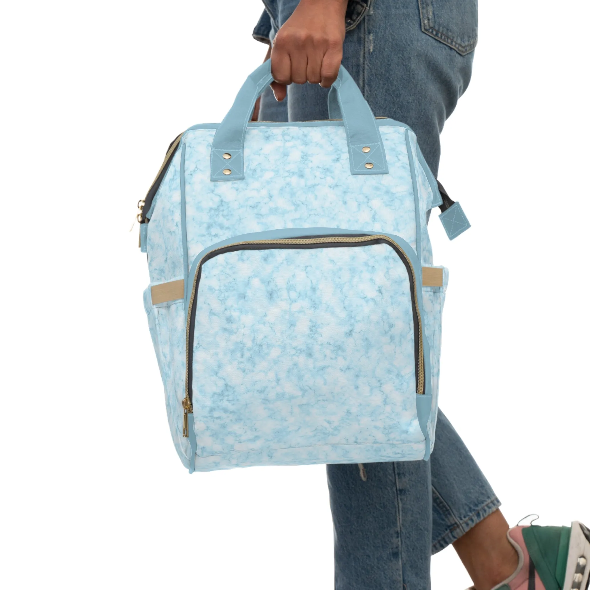 Marble Diaper Backpack - Multifunctional & Durable Nappy Bag with Elegant Marble Patterns, Perfect for Stylish Parents