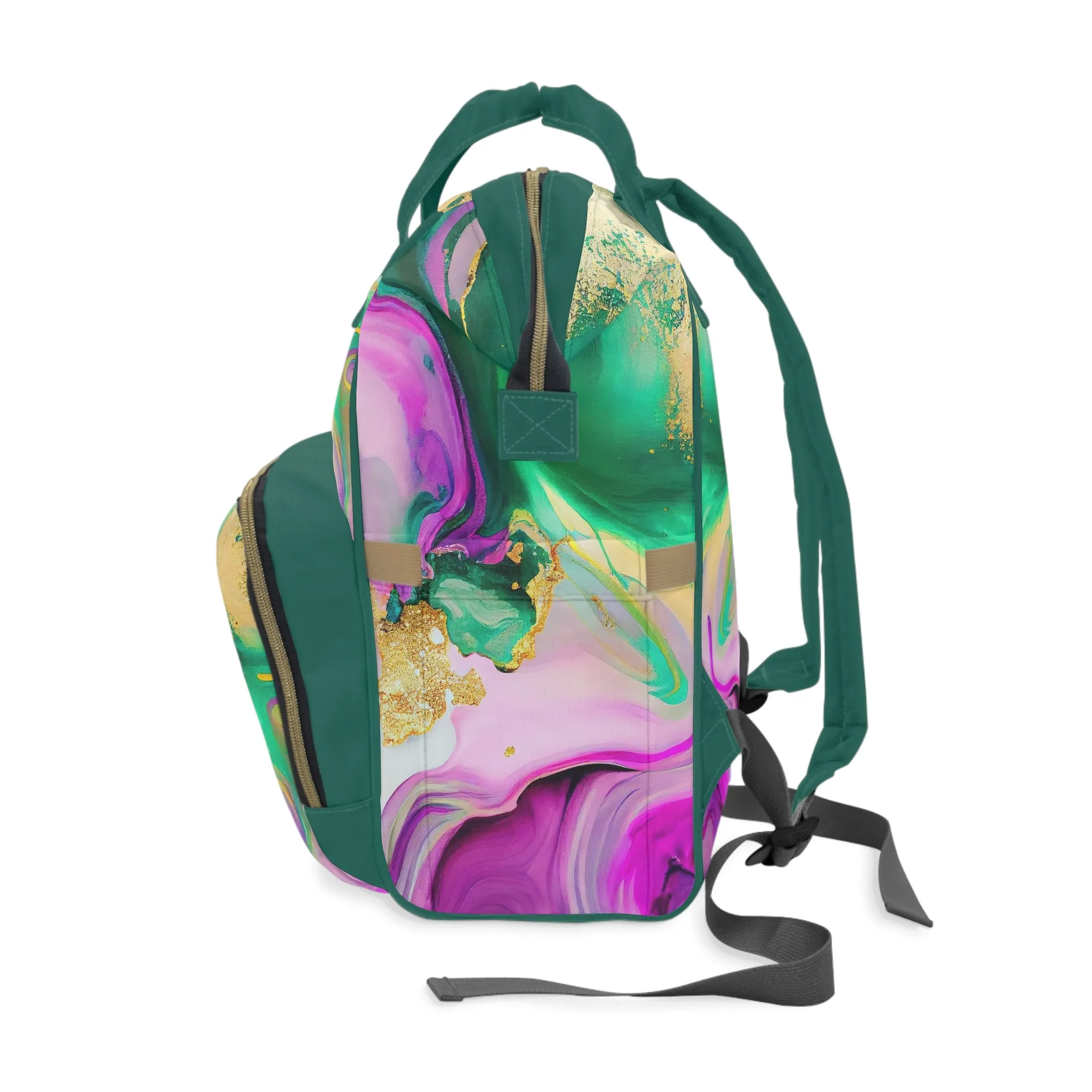 Marble Diaper Backpack - Multifunctional & Durable Nappy Bag with Elegant Marble Patterns, Perfect for Stylish Parents