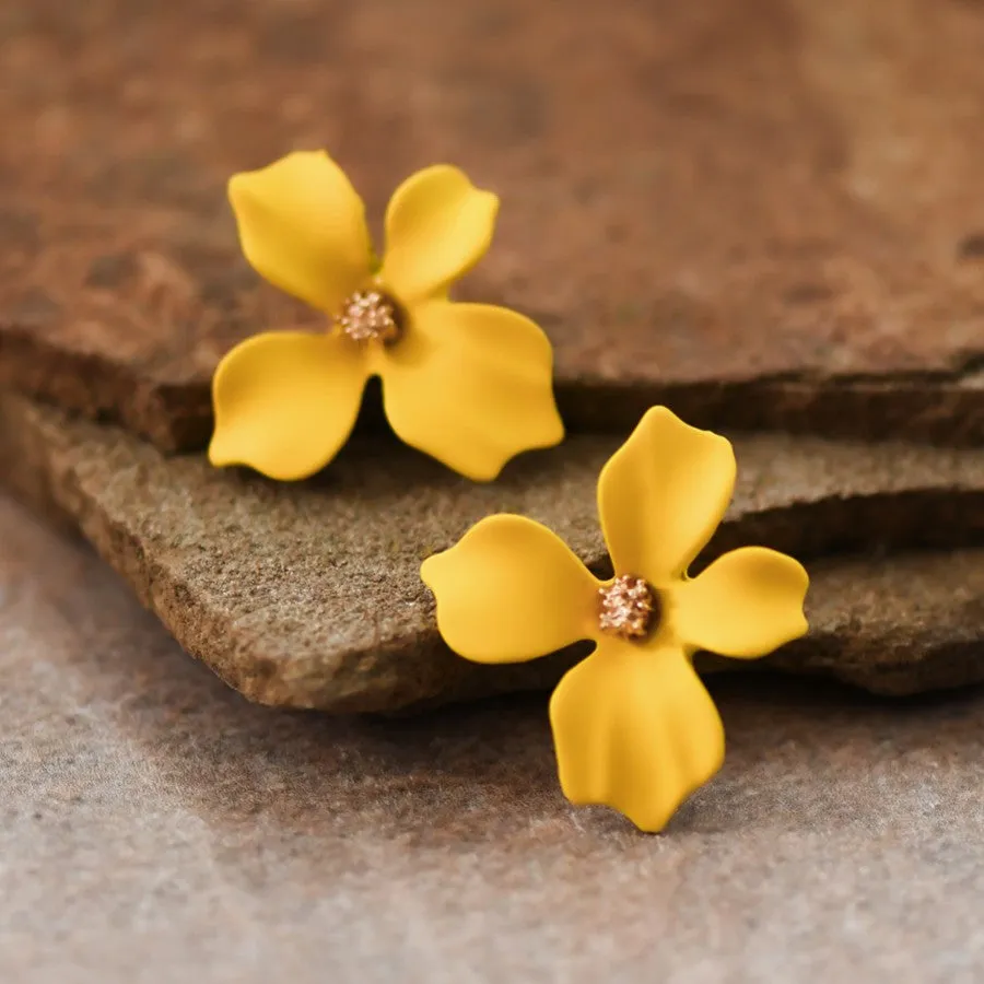 Marigold Flower Stud Earring * on sale