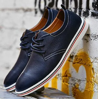 Men Genuines Leather Fashion Slip On Up To Size 12.5