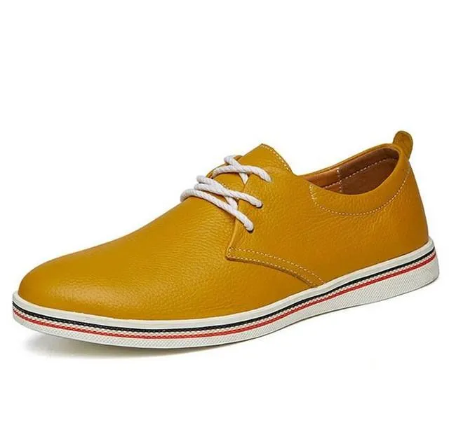 Men Genuines Leather Fashion Slip On Up To Size 12.5