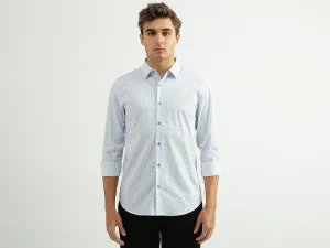 Men Printed Spread Collar Shirt