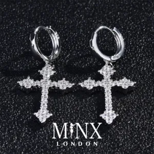 Mens Cross Earrings | Cross Earrings Men | Diamond Earrings | Dangle Earrings | Cross Earrings | Cross Dangle Earrings | Iced Out Earrings
