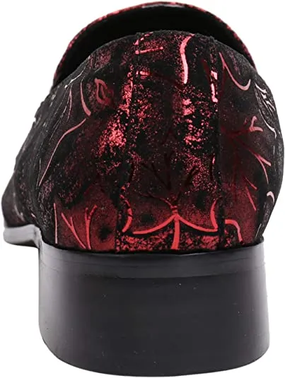 Men's Floral Rhinestone Western Loafers