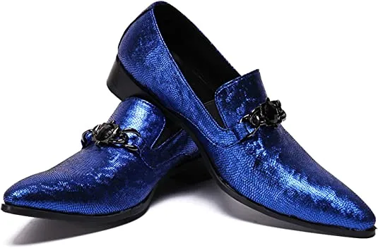 Men's Floral Rhinestone Western Loafers