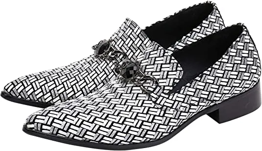 Men's Floral Rhinestone Western Loafers