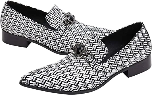 Men's Floral Rhinestone Western Loafers