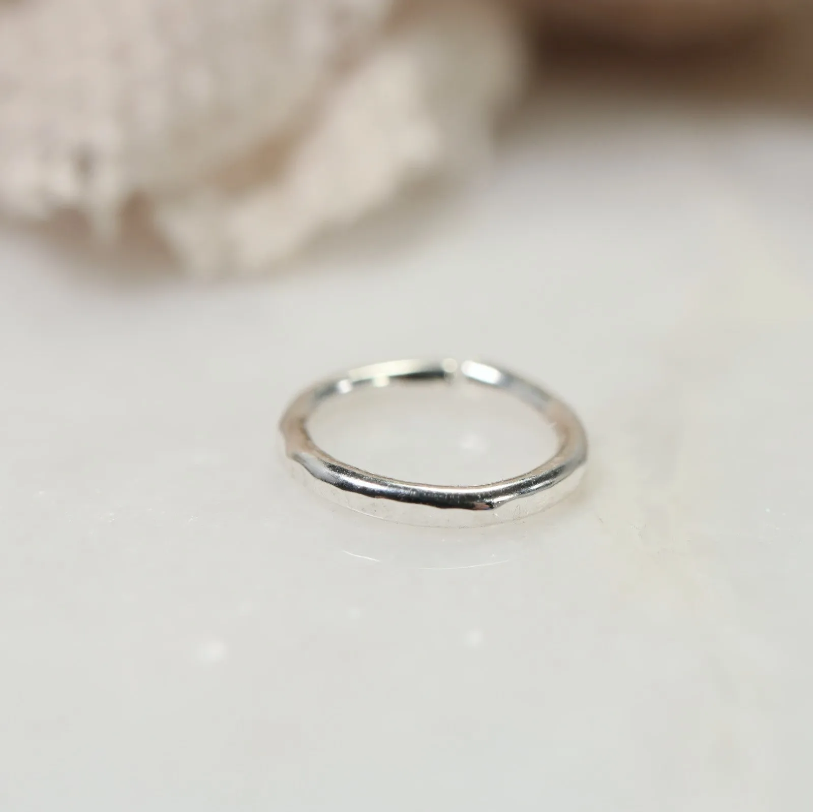Mens Hoop Earring Face Hammered - SINGLE Choose Your Diameter, Gauge, Metal